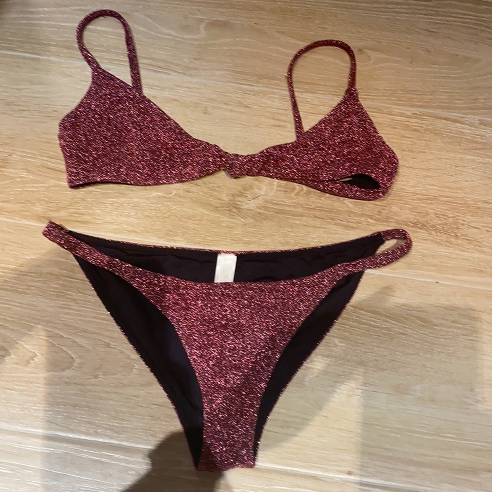 Itsy bitsy teeny weeny purple sparkle -ing bikini